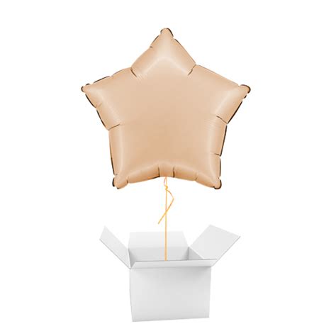 Satin Nude Star Foil Helium Balloon Inflated Balloon In A Box Partyrama