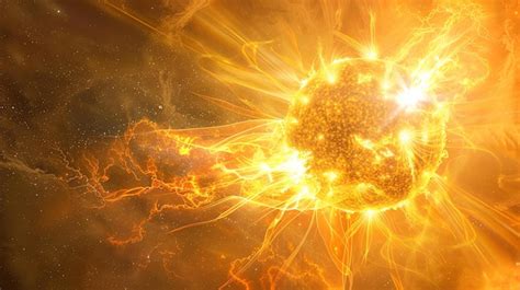 premium photo glowing sun  solar flares  coronal loops