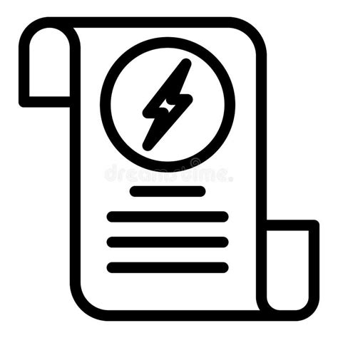 Electricity Bill Icon Outline Style Stock Vector Illustration Of