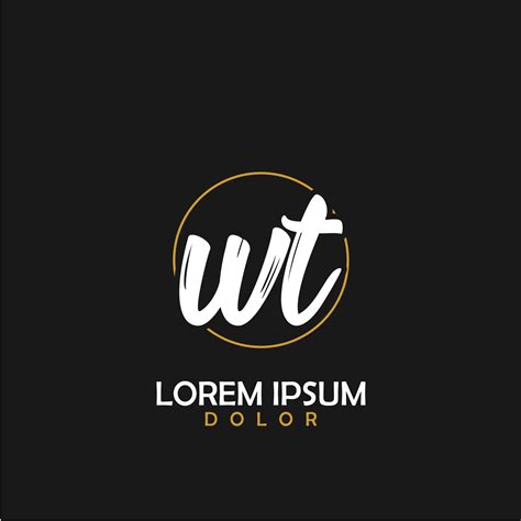wt initial brush  circle frame template design  vector art