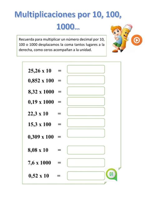 Multiplicaciones Ejercicios Para Multiplicar Por Dos Y