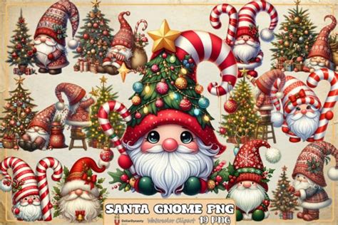 Santa Gnome Sublimation Clipart Graphic By Dollar Dynasty · Creative