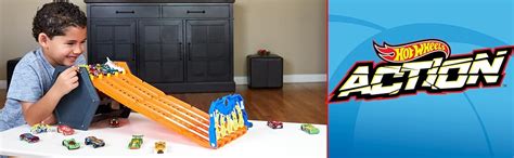 Hot Wheels Roll Out Raceway Track Set Storage Bucket Unrolls Into Lane Racetrack Buy Online