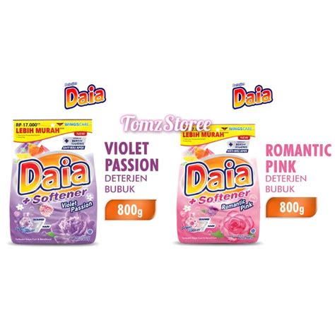 Daia Deterjen Bubuk Softener Violet Passion Dan Romantic Pink Ukuran