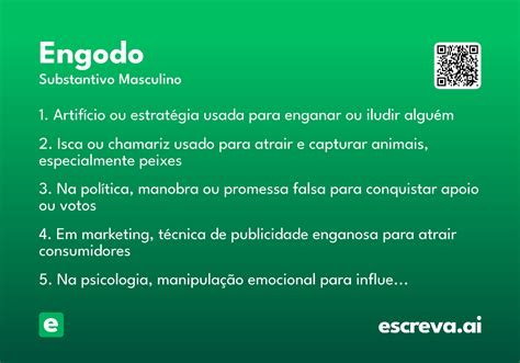 O Que Significa Engodo - Engodo - Significado e Sinônimo - escreva.ai