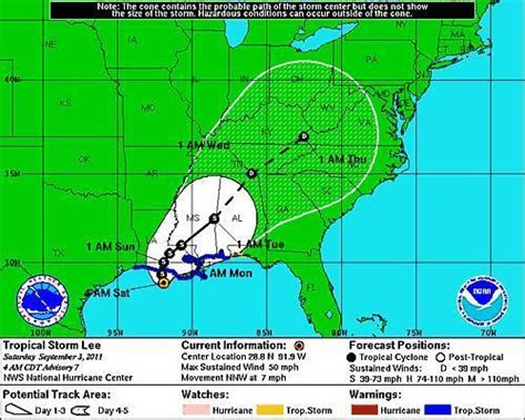 Tropical Storm Lees Winds At 50 Mph Expected To Make Landfall Today