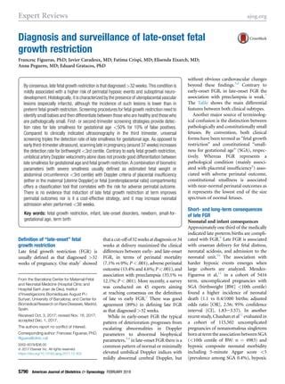 Diagnosis And Surveillance Of Late Onset Fetal Growth Restriction