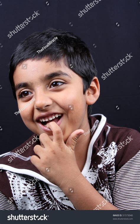 Portrait Cute Indian Boy Biting His Stock Photo 51573040 Shutterstock