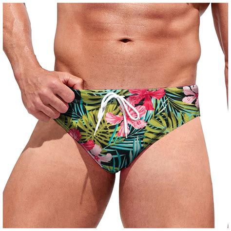 Men S Swimwear Summer Sexy Swim Briefs Bikini Board Surf Shorts Fashion Print Soft And