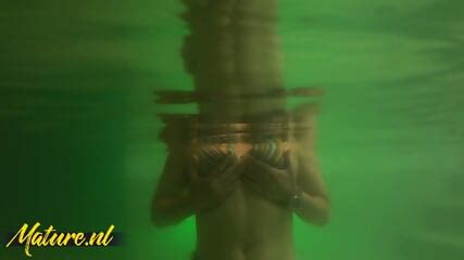 Blonde Babe Nina Heels Eats Out A Hairy Mature Pussy At The Swimming Pool