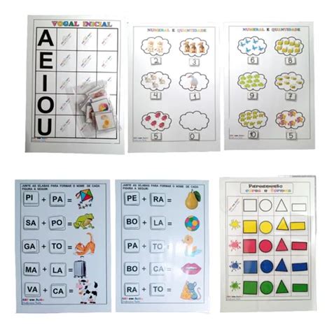 Material Pedagógico Para Alfabetização - Kit Material Pedagógico Alfabetização Infantil Autismo Down ...