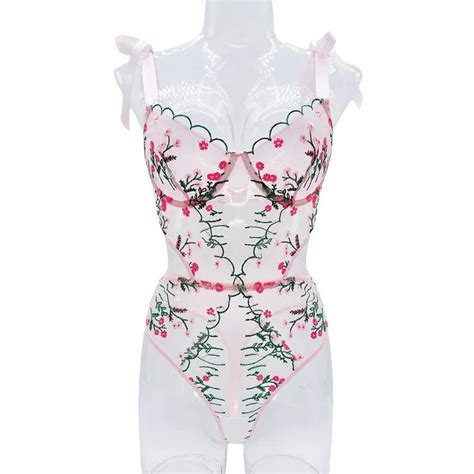 French Lingerie Embroidery See Through Mesh Sexy Female Erotic Set