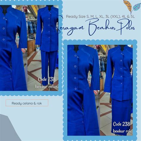 SERAGAM KERJA BLAZER BENHUR POLOS READY SET CELANA ROK MUSLIMAH BY