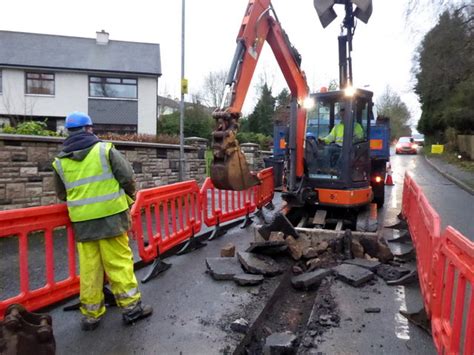 Digging A Trench Along The Road To © Kenneth Allen Geograph Ireland