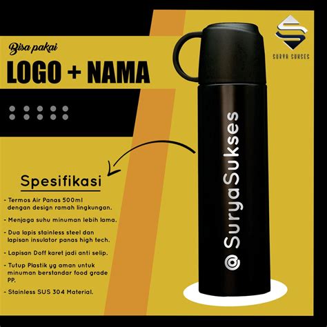 Jual Custom Tumbler Termos Cangkir Sovenir Promosi Laser Grafir Print