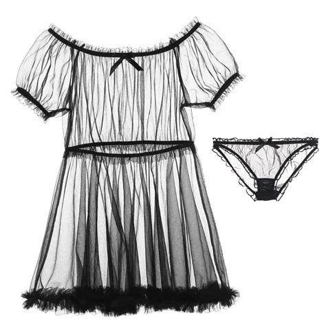 Tulle Temptation Sexy Lingerie Princess Dress Sexy Sleepwear Word Shoulder Mesh Tutu Night Dress