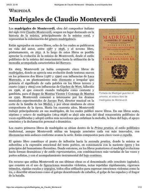 Madrigales De Claudio Monteverdi Wikipedia La Enciclopedia Libre