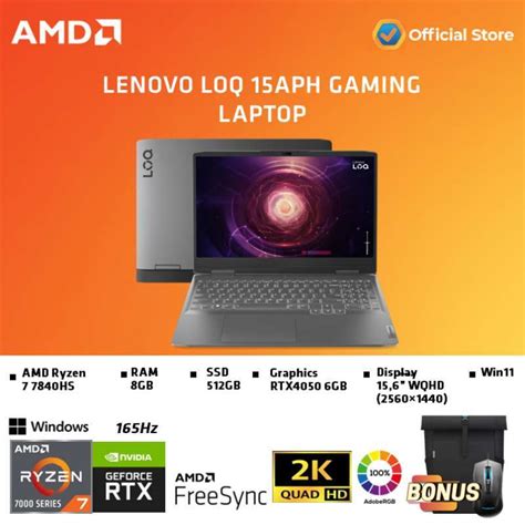 Jual Lenovo Loq 15aph Gaming Laptop 3hid Ryzen 7 7840hs 8gb Ram