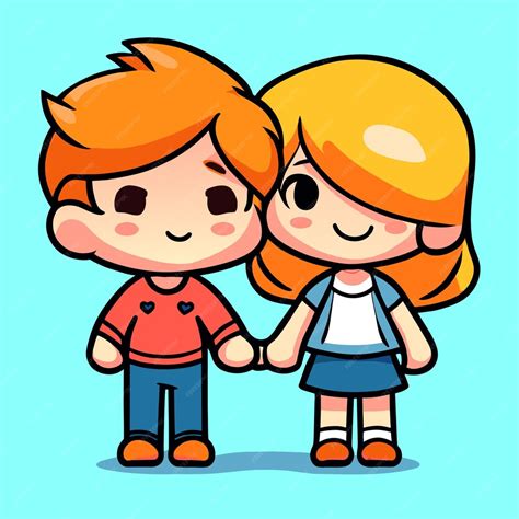 Casal Em Desenho Animado - História de Amor de Animação Casal de desenhos animados adorável em ...