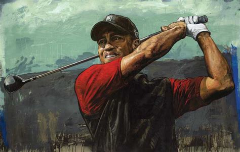 Tiger Wood, Tee Off print By sports artist Stephen Holland