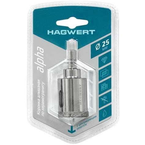Коронка алмазная по керамограниту Hagwert/Rennbohr 25мм в сборе ...