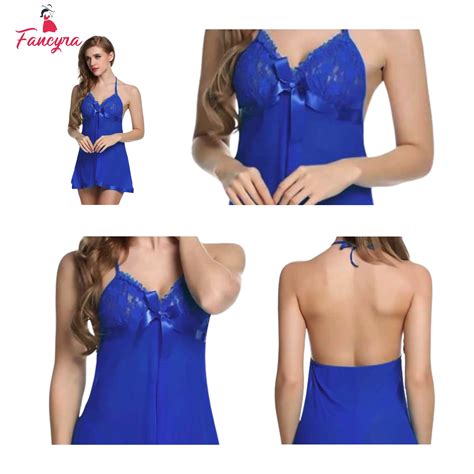 Fancyra Lingerie Mini Lace Babydoll Nightwear With G String Panty For Women Daraz Np