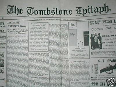 1881 Tombstone Epitaph Newspaper - Wyatt Earp OK Corral | #94289752