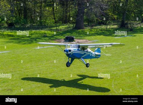 Piper Pa 22 Tri Pacer Plane Taking Off From Henham Park Suffolk