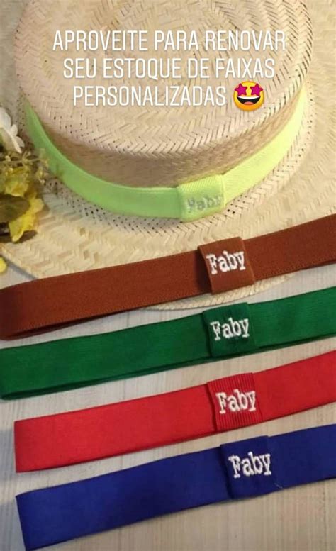 Kit Faixas Personalizadas Para Chapeu Faixa Bordada Elo