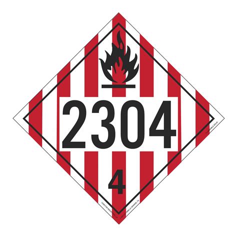 UN#2304 Flammable Solid Stock Numbered Placard | Carlton Industries