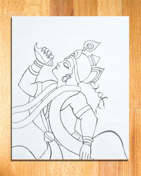 Pencil Drawing of Lord Vishnu for Beginners | Drawings, Easy drawings