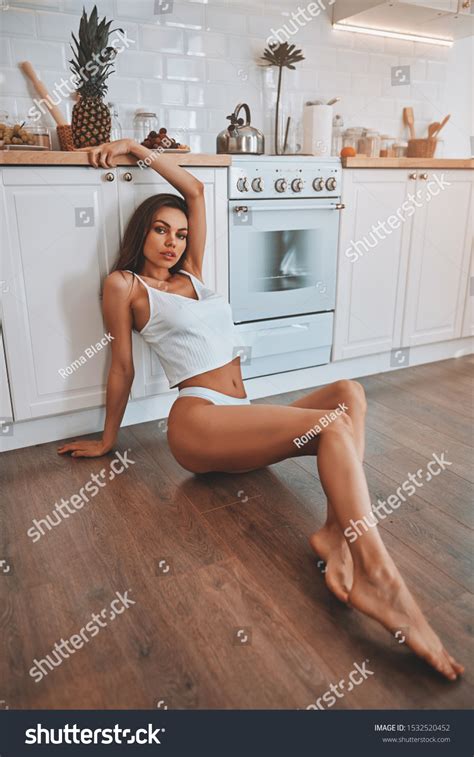 Beautiful Sexy Girl Lingerie Sitting On Stock Photo Edit Now