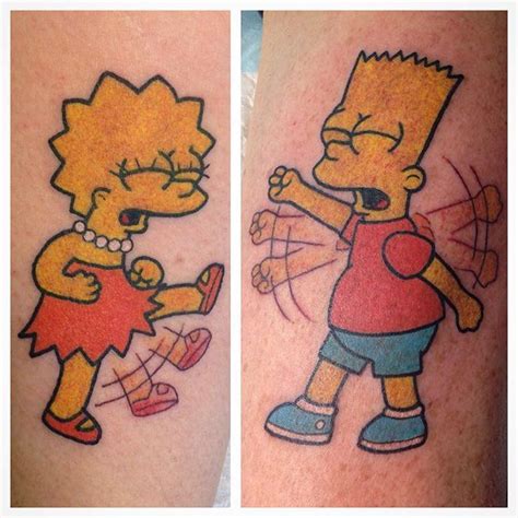 Super Fun Bart And Lisa Tattoos For A Brother And Sister Today Thanks