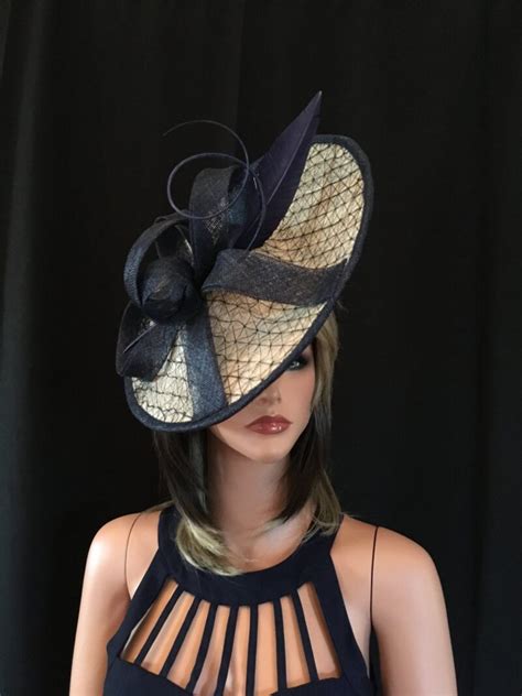 Collection Navy Ivory Fascinator Kentucky Derby Hat Royal Ascot