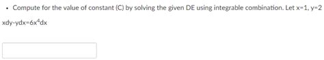 Solved Compute For The Value Of Constant C By Solving The Chegg