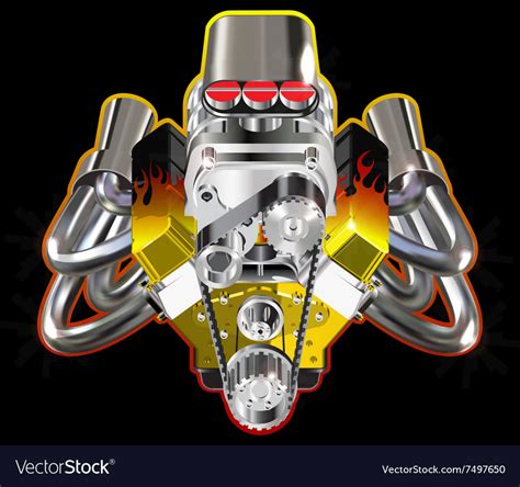 Hot Rod Engine Royalty Free Vector Image Vectorstock