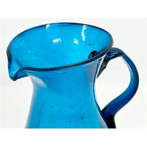 A Large Late 18th Century Hand Blown Bristol Blue Water Jug Circa 1760