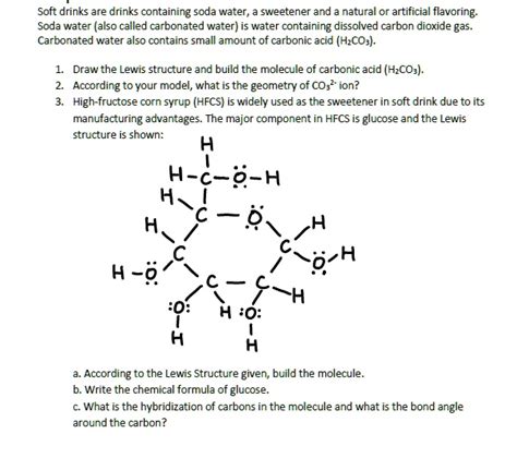 Solved Soft Drinks Are Drinks Containing Soda Water Sweetener And