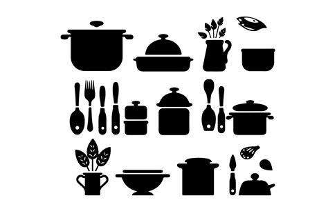 Food Silhouette Vector Set Graphic By N Pattern · Creative Fabrica