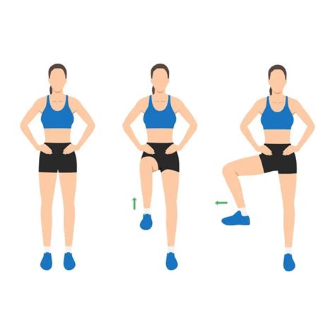 Mujer Haciendo Ejercicio Con Una Sola Pierna Postura De Rotación De
