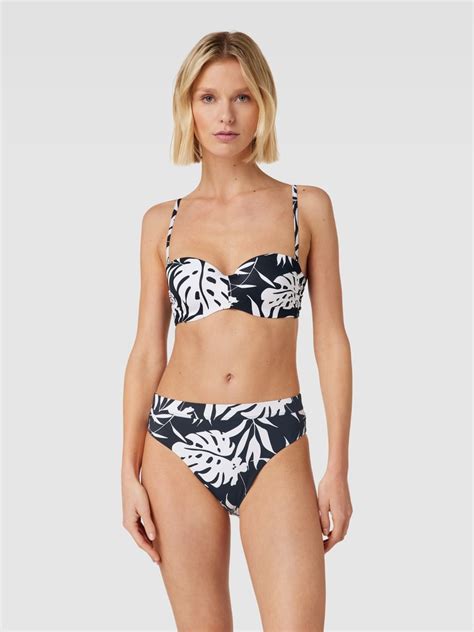 Kup online Roxy Top bikini ze wzorem na całej powierzchni model ROXY LOVE THE BEACH czarny