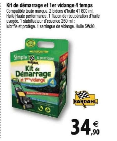 Promo Kit De D Marrage Et Er Vidange Temps Bardahl Chez Trid Me