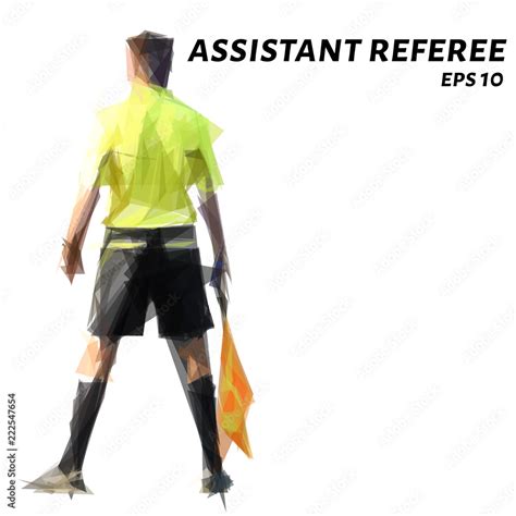 Assistant referee of the triangles. The assistant referee low poly ...