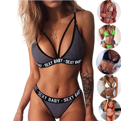 Conjunto De Lingerie Sexy Bra Carta De Três Pontos Biquíni Shopee Brasil