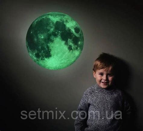 Люминесцентная 3D наклейка-стикер Луна 20 см, цена 240 грн — Prom.ua ...