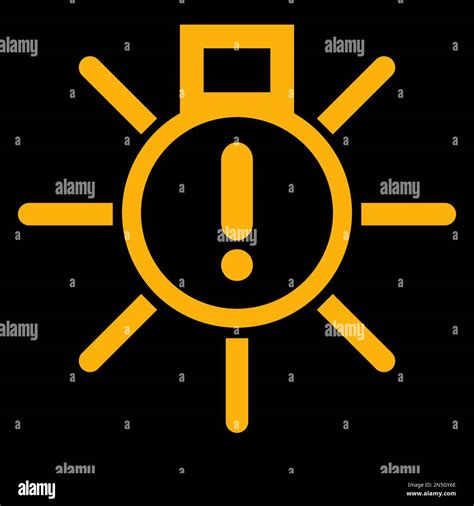 Amber Vector Graphic On A Black Background Of A Dashboard Warning Light For A Bulb Not Working