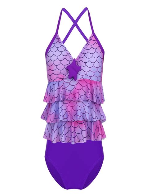 Tiaobug Girls Pieces Swimsuit Bikini Set Mermaid Bathing Suit Tops Bottoms Walmart