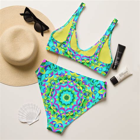 Festival Bikini Boho Bikini Mandala Bikini Green Bikini Top Women Bikini Top Swimsuit