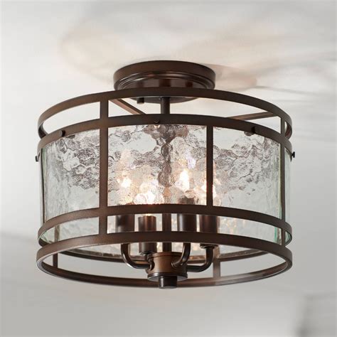 Franklin Iron Works Elwood Finish Rustic Industrial Ceiling Light Semi ...