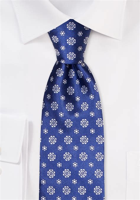 Dress Blue And Silver Necktie Mens Tie In Dress Blue With Silver